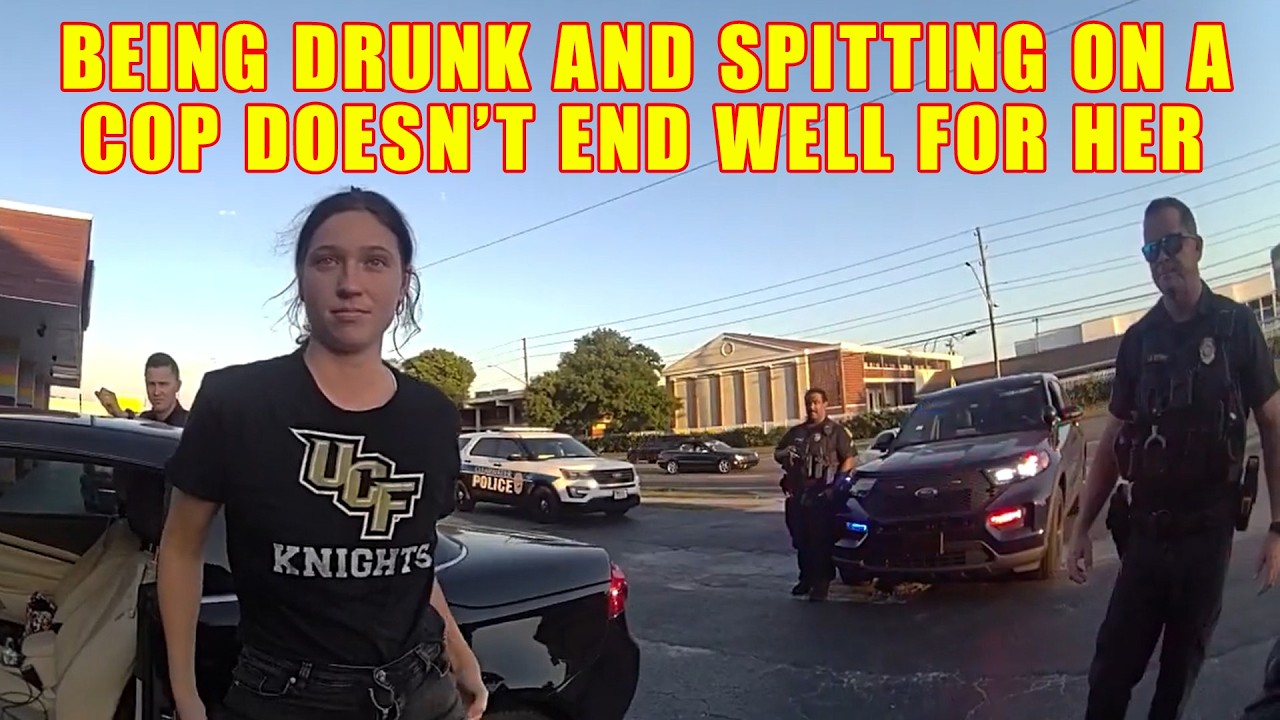Drunk Woman Spits on Officer and Instantly Regrets It