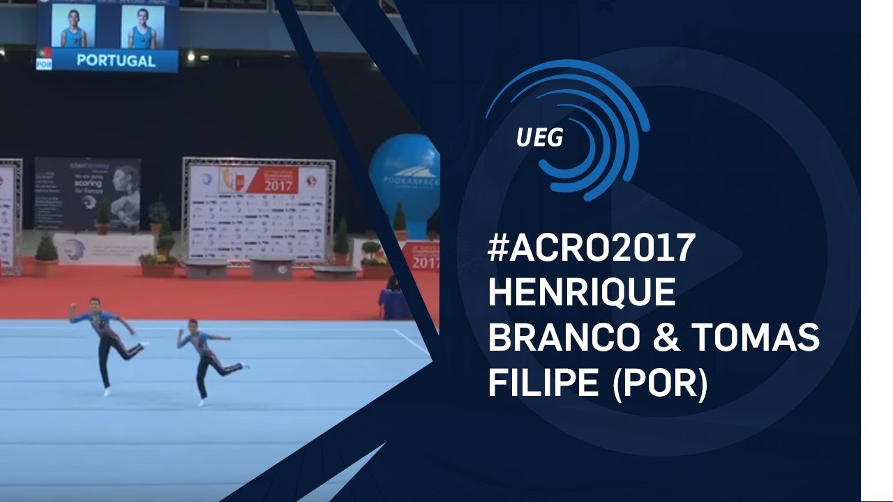 Henrique BRANCO & Tomas FILIPE (POR) - 2017 Acro Europeans, junior dynamic final
