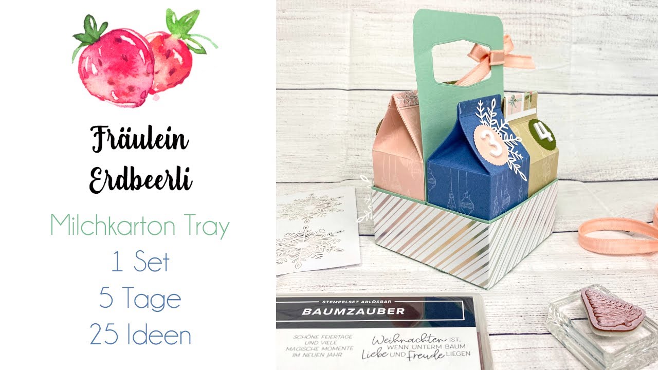 Milchkarton Tray Adventskalender mit Produkten von Stampin' Up!