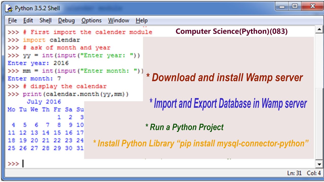 How to Import export database in wamp server | install wamp | python library | Python project