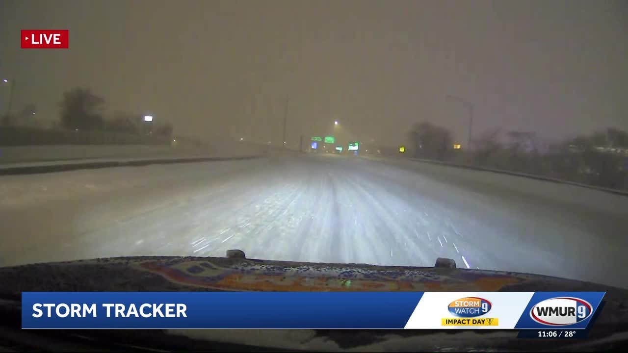 Road conditions remain poor across New Hampshire as snow continues