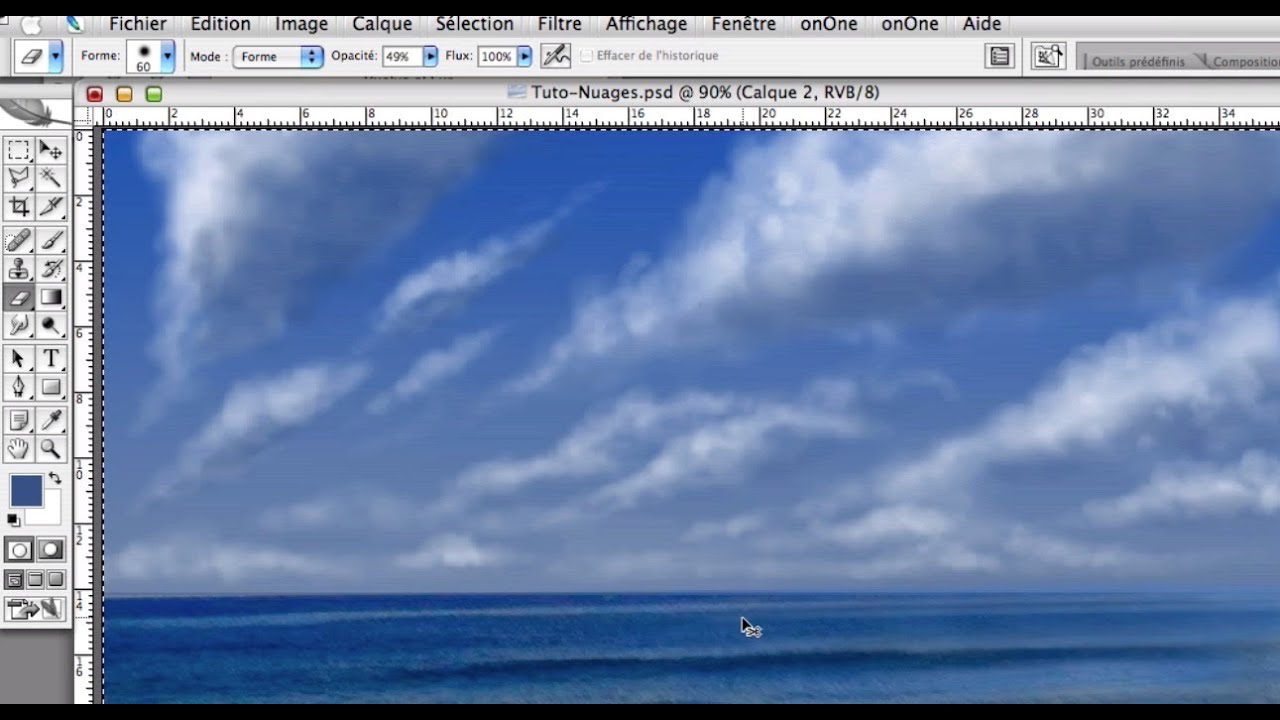 Tutoriel Photoshop - création d'une brosse pour peindre des nuages