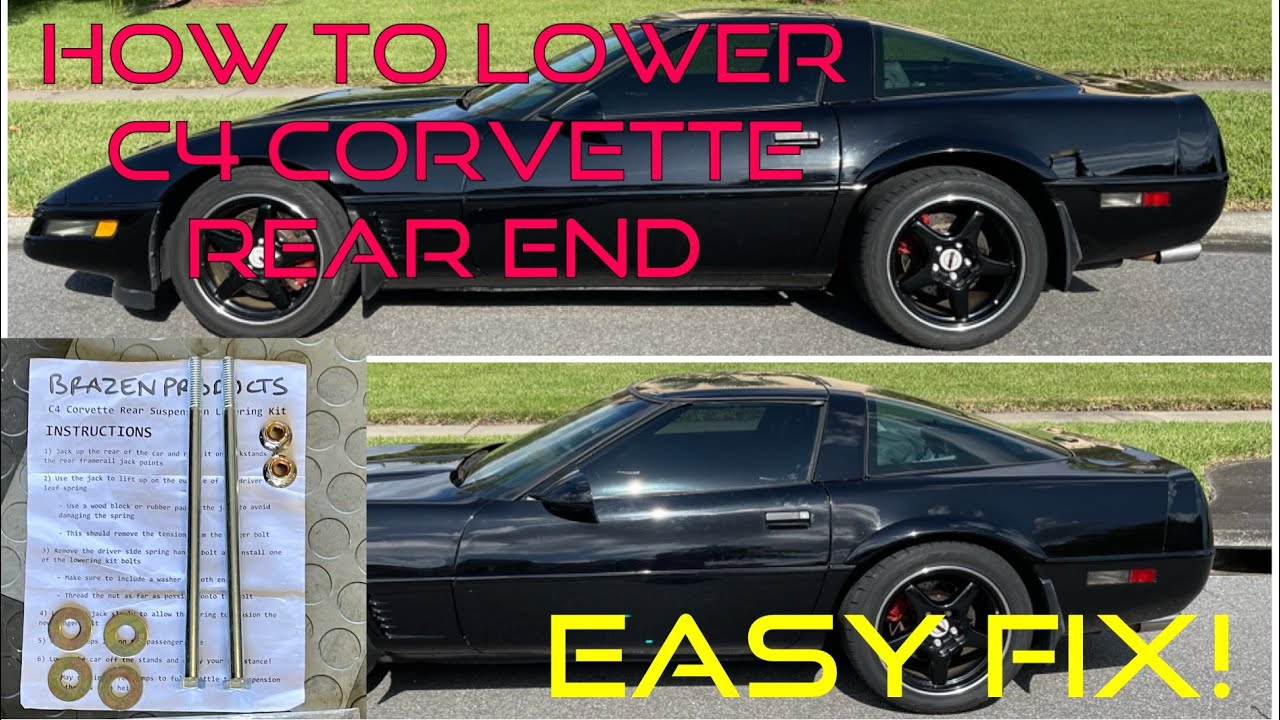 How to Lower C4 corvettes rear end.  EASY Fix! 1984-1996
