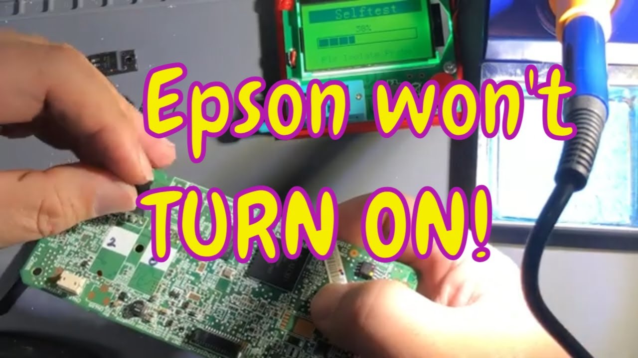 Epson No Power - ремонт материнской платы принтера плата форматирования транзистор MOSFET ET-2720