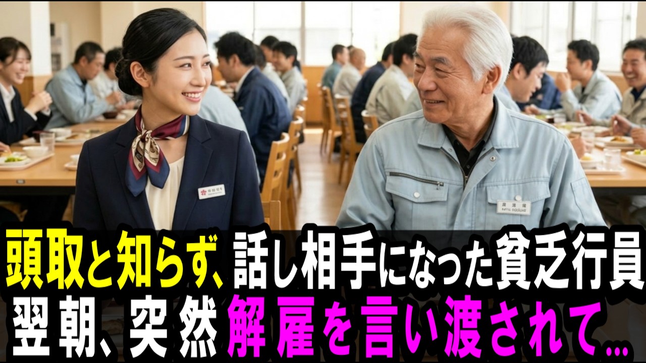 【スカッと】頭取だと知らず、話し相手になった貧乏銀行員。翌朝、突然解雇を言い渡され…。【シニア】