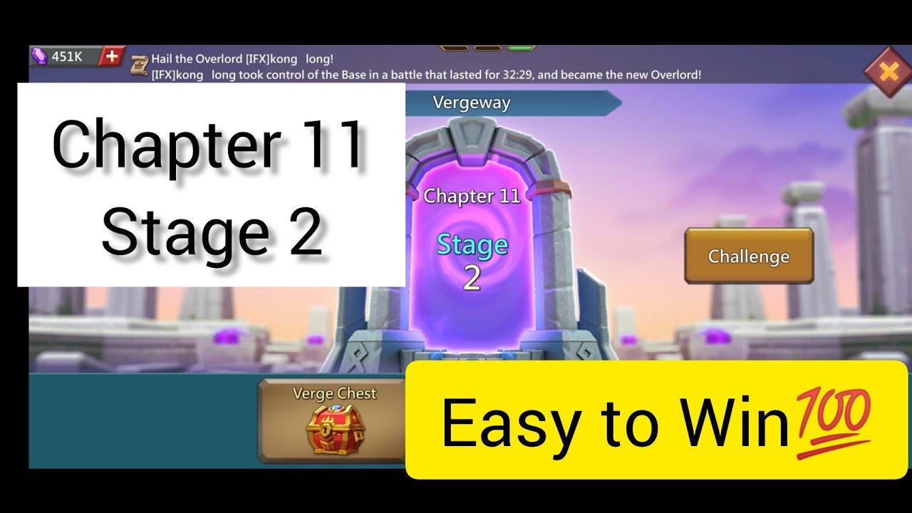 Vergeway Chapter 11 Stage 2 | Lords Mobile| MG TRAP