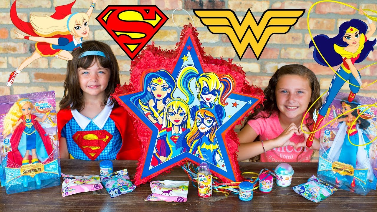 HUGE Supergirl Surprise Toys Opening DC Superhero Girls Blind Bags Eggs Girls Toy Kinder Playtime
