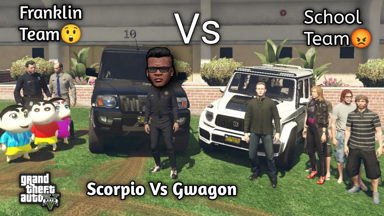 GTA 5: Franklin Shinchan Got Into Fight 😡 With School's Rich Kids😲Scorpio angry 💢 Ps Gamester