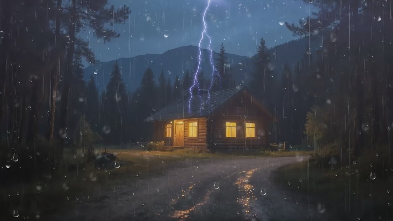 Ambiente lluvioso para dormir bien: Lluvia suave y truenos en el bosque cómodos para dormir