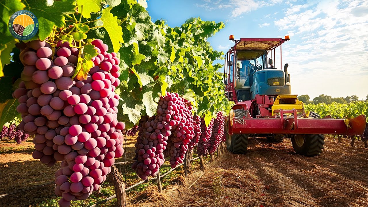 How Farmers Harvest Grapes For Wine In A Factory - Wine Production Process | Farming Documentary