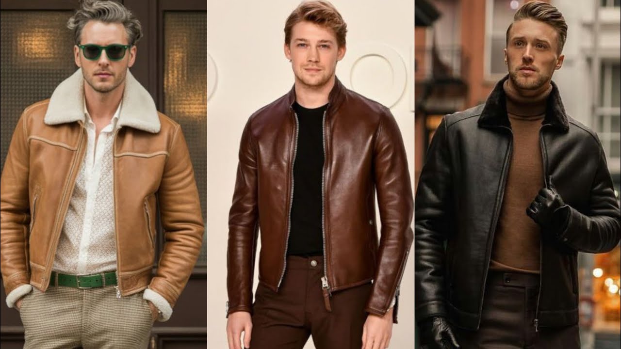 Brown & Black Leather Jackets for Men| Stylish Winter Outfit Ideas 2025 |Latest Leather Lover Jacket