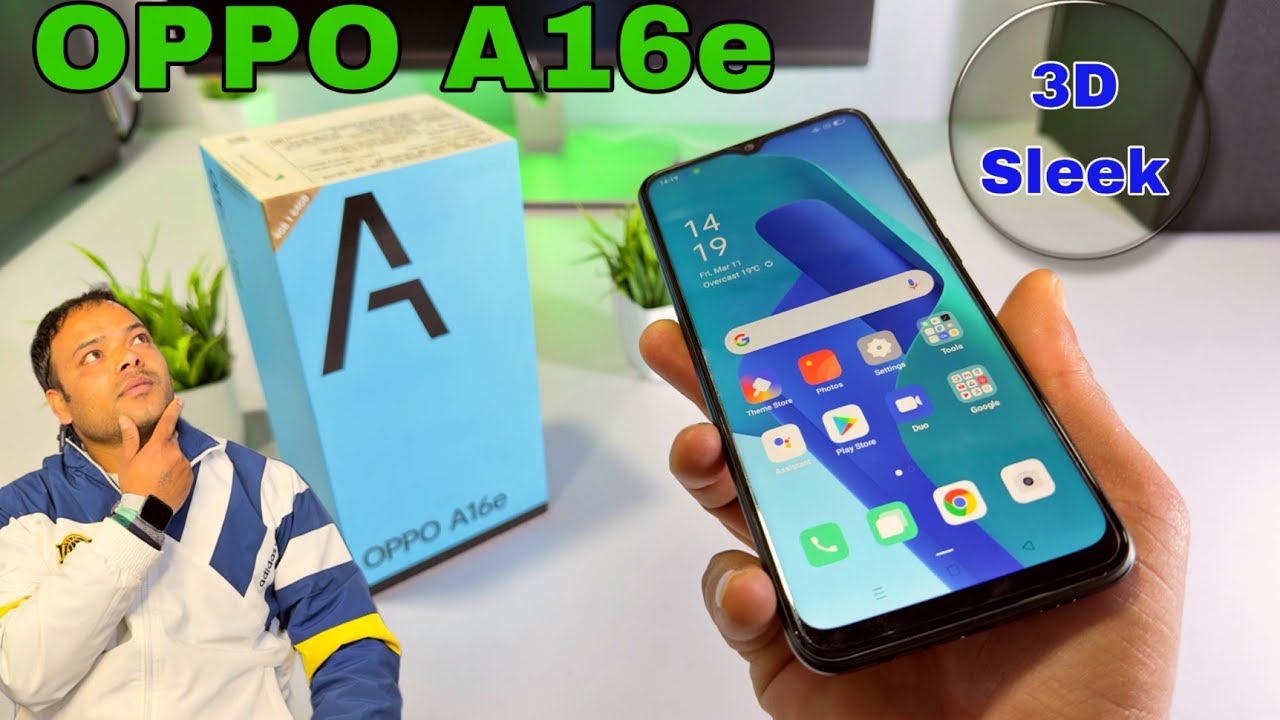 Oppo A16e 3D Sleek Midnight Black Smartphone Unboxing and Review 2023