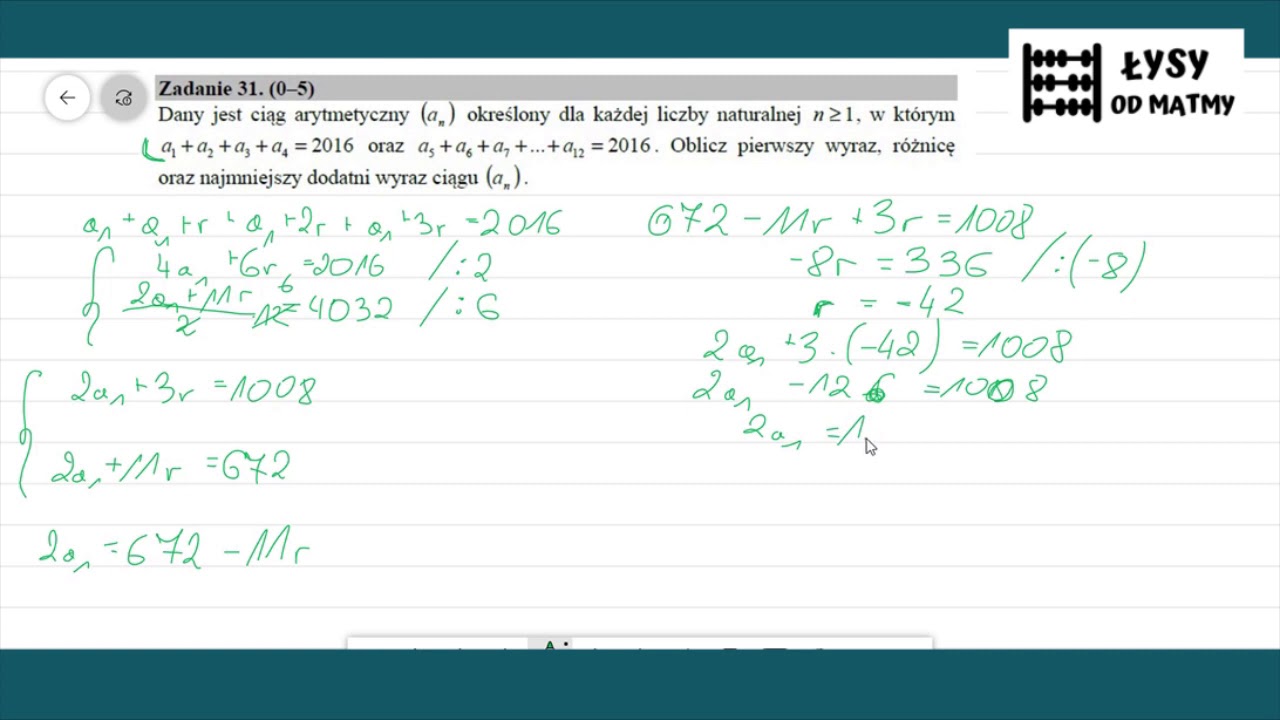 P zadanie 31/2016 matura czerwiec matematyka podstawa