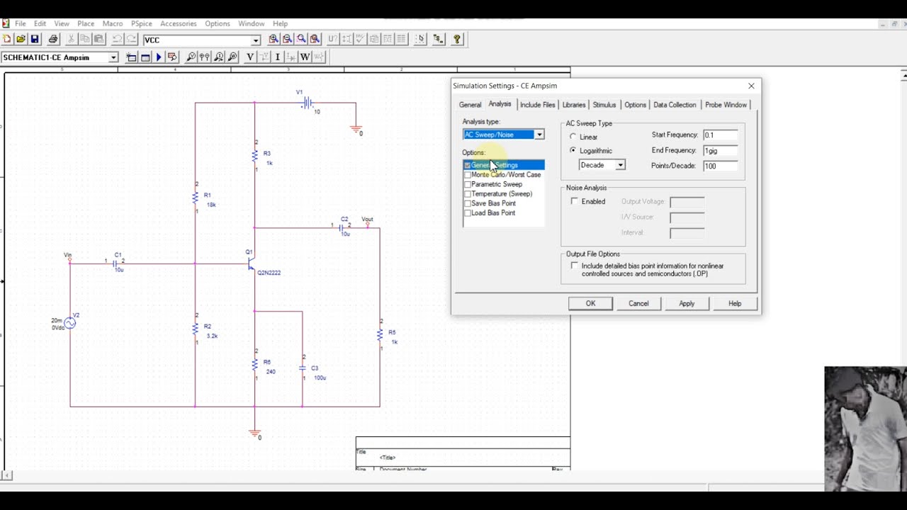 3.Frequency Response Characteristics of CE Amplifier using PSPICE.