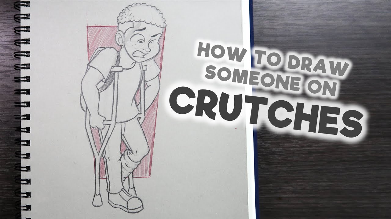 How to Draw Someone on Crutches | Cadillac Cartoonz