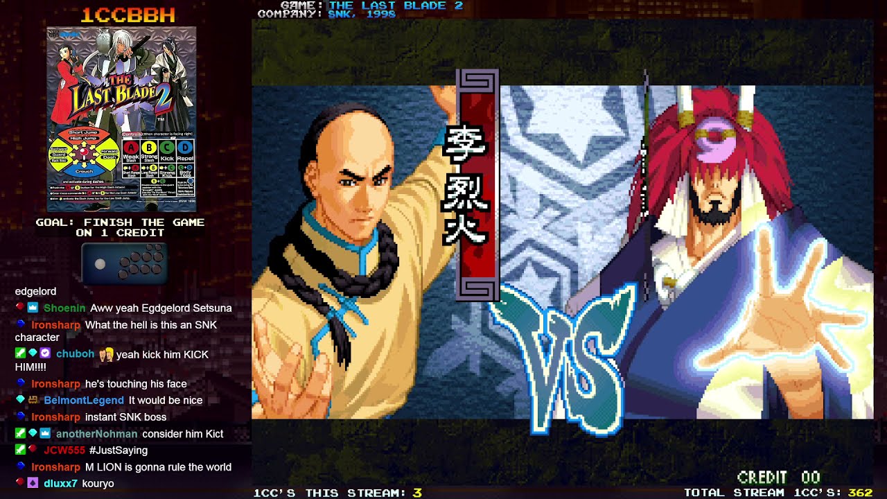 1CCBBH - 363. The Last Blade 2 (Lee, 1 Credit Clear)