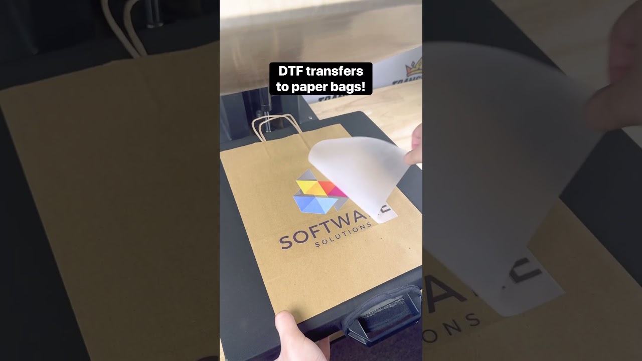 Transforming paper bags into branded masterpieces with DTF transfers! #dtf #dtftransfers #paperbag