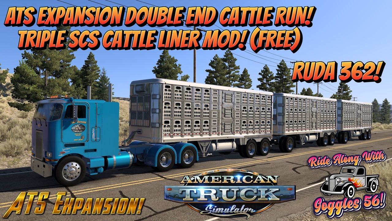 ATS Expansion Double End Cattle Haul! Triple Livestock Trailer! Ruda 362!