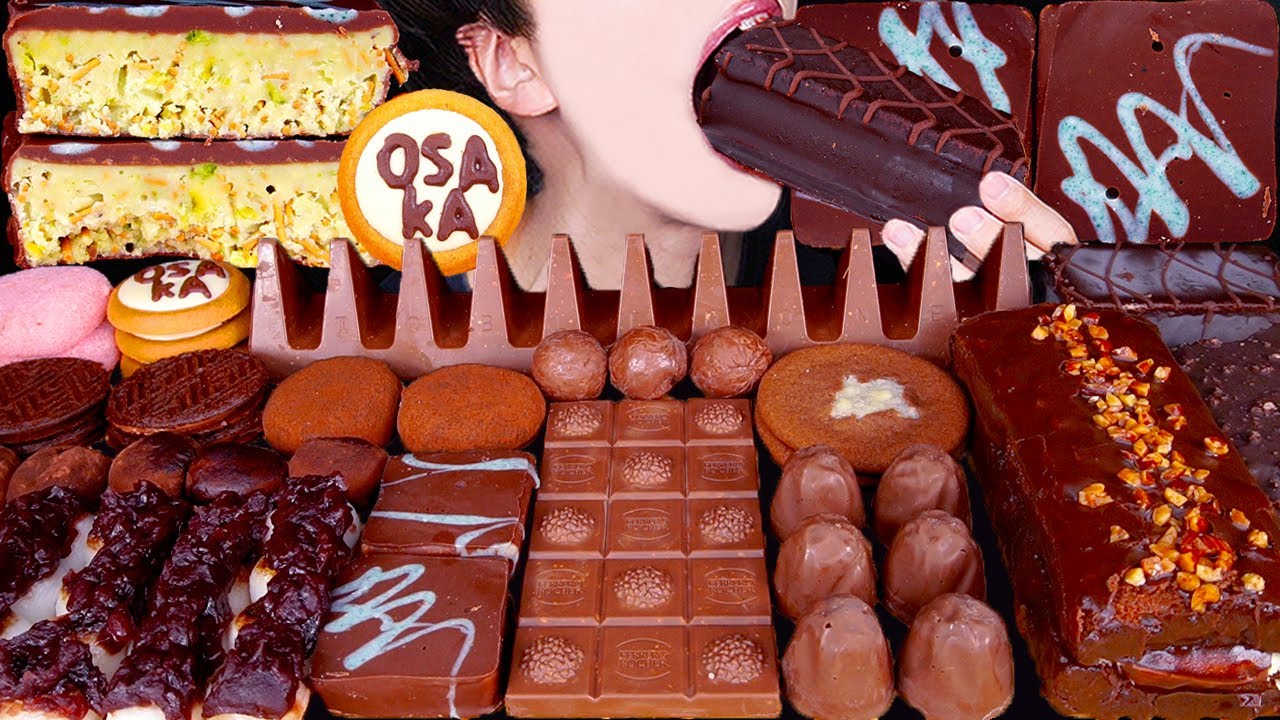 ASMR DUBAI CHOCOLATE GIANT TOBLERONE ICE CREAM NUTELLA DESSERT MUKBANG 두바이 초콜릿 먹방 咀嚼音 EATING SOUNDS