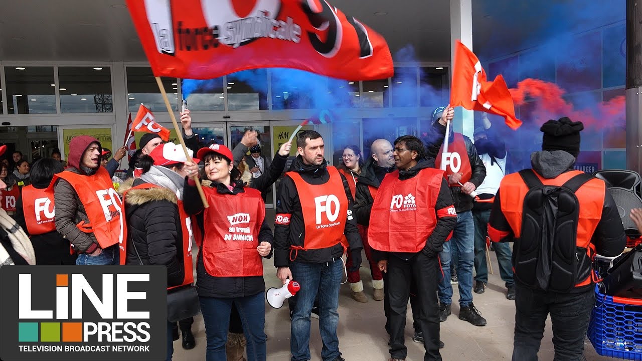 Nouvelle mobilisation des employés de Carrefour / Les Ulis (91) - France 31 mars 2018