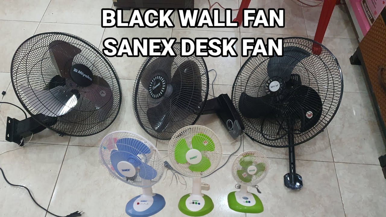BLACK WALL FAN & SANEX DESK FAN | SEKAI, MIYAKO, COSMOS, SANEX