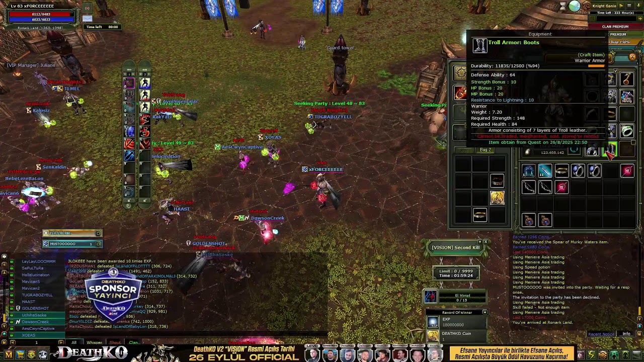 #deathko   Vision 26 Eylül!   - xFORCEEEEEE PK & Farm Yayını