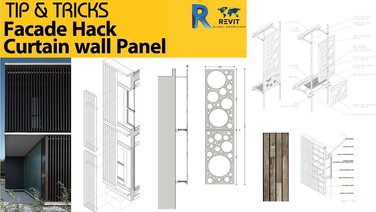 Tip & Tricks - Curtain panel hack for facade in Revit