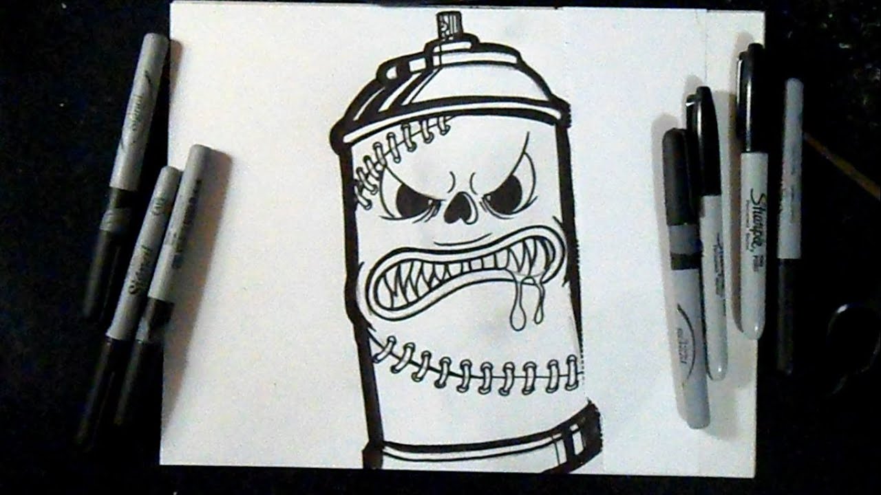 Cómo dibujar Lata de Spray #4 | Graffiti | ZaXx