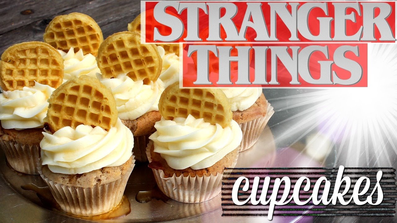 STRANGER THINGS CUPCAKES || Maple Cupcakes w/ Eggo Waffles