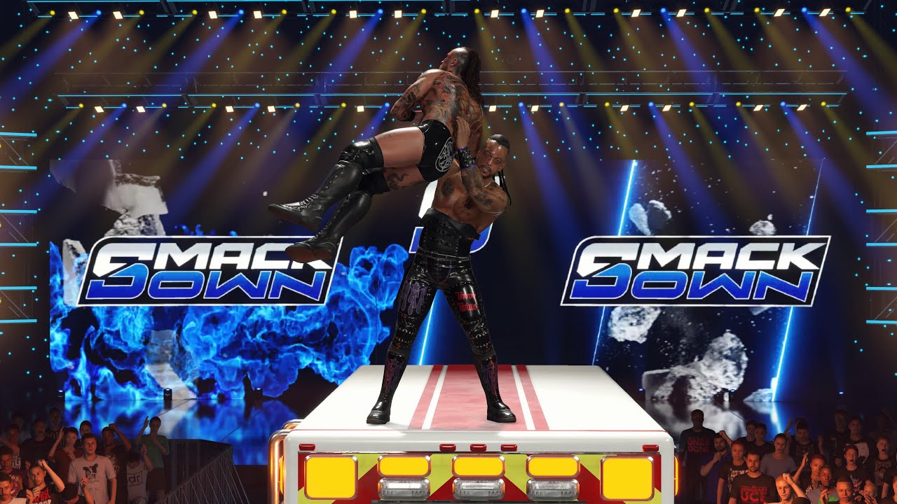 WWE 2K25: Матч Дэмиана Приста против Алистера Блэка на машине скорой помощи (SmackDown)