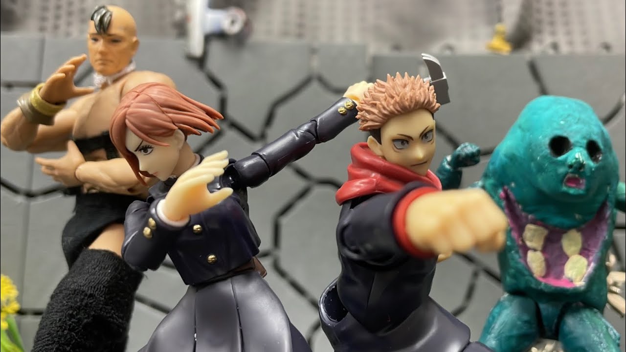 Jujutsu Kaisen stop motion Itadori and Nobara vs The 2Cursed Brothers
