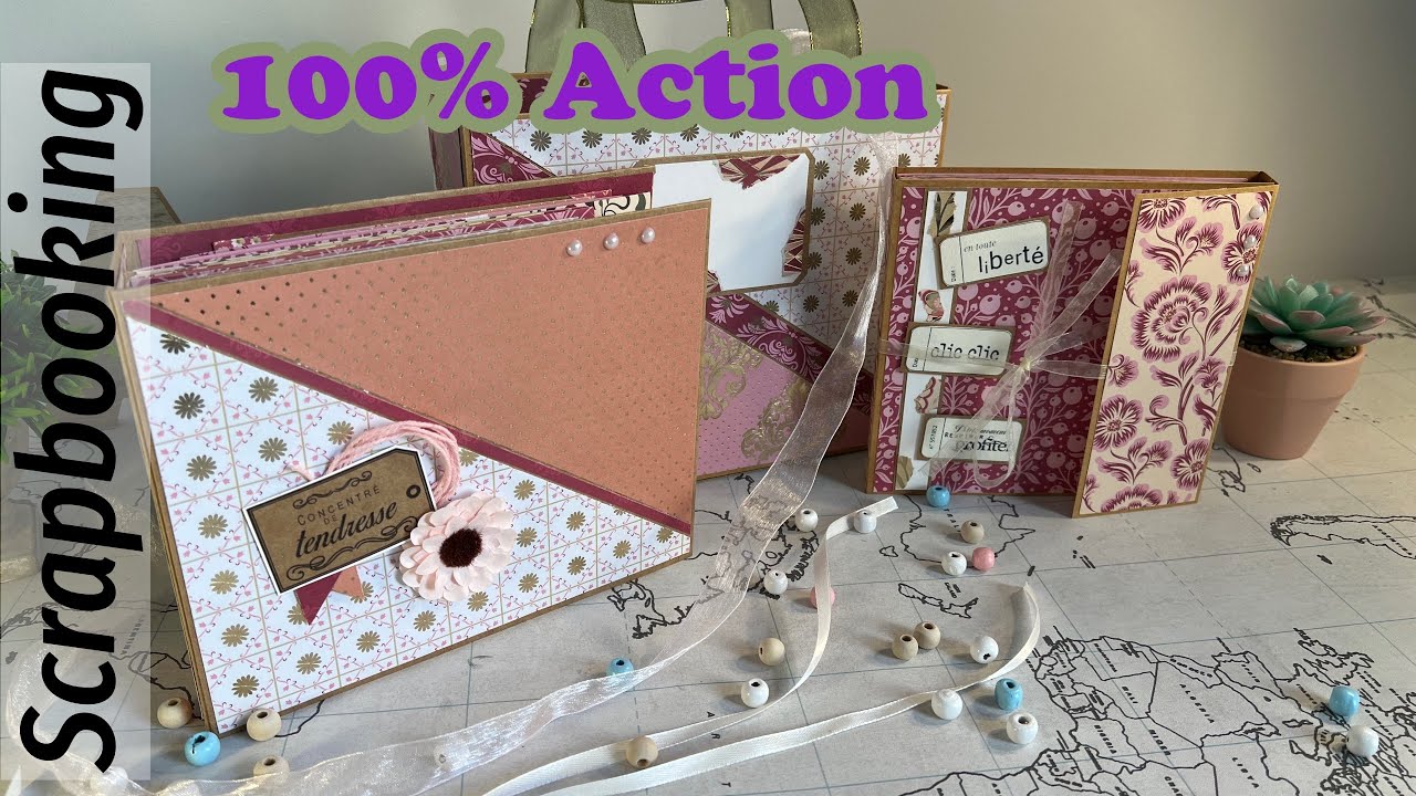SCRAPBOOKING, astuces, trois projets pour un bloc de papiers sans aucunes perforatrices 
