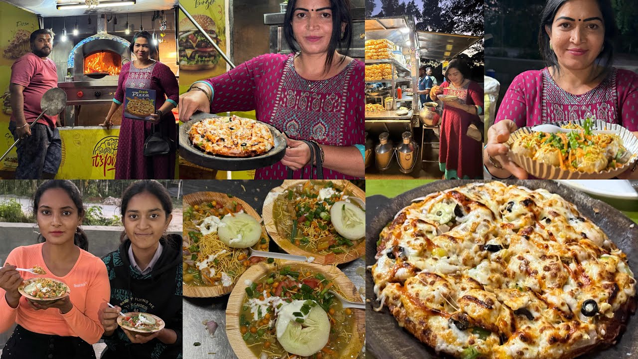 Street food Panipuri,Panner pizza ,Aloo Batani chat & biryani ,idly 
