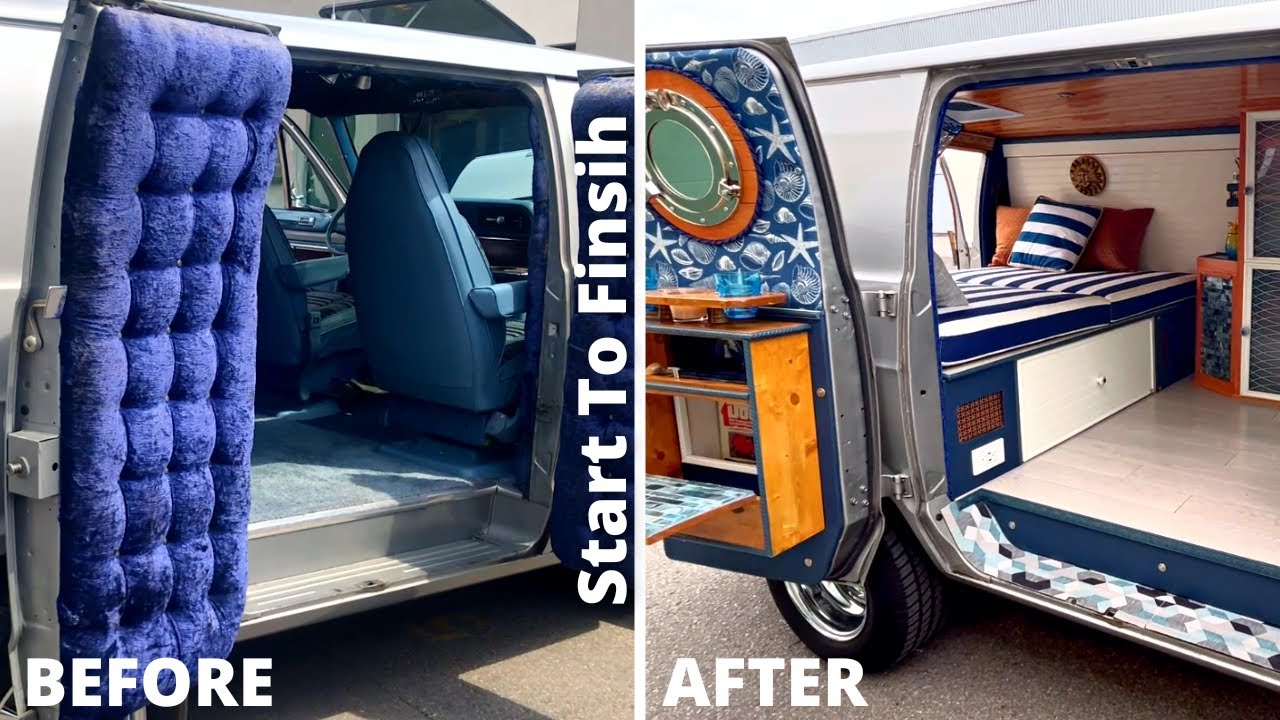 VAN LIFE | 1 YEAR DIY Van Build TIMELAPSE of 1978 Beach Inspired DODGE STREET VAN | Under 10 MINS!