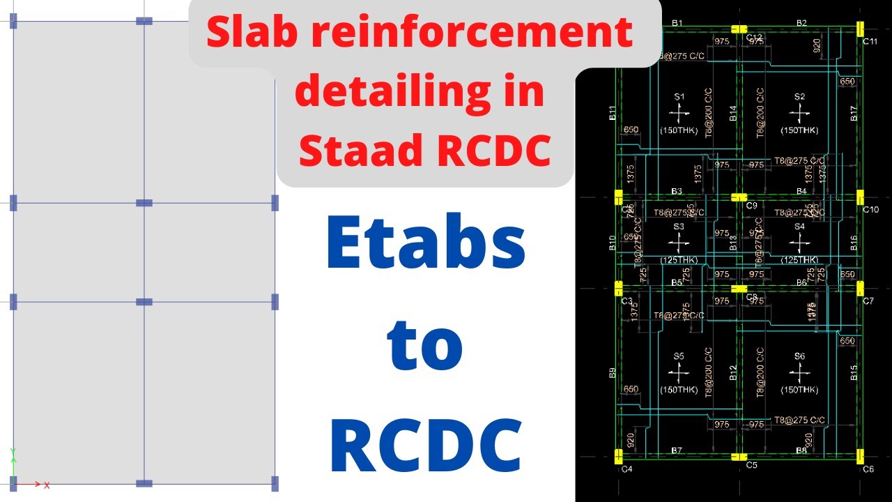 Slab reinforcement detailing in Staad RCDC | Etabs to Staad RCDC