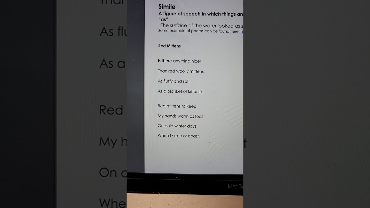 Simile Poem: Red Mittens