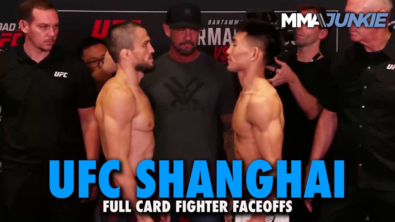 UFC Shanghai full card fighter faceoffs featuring Umar Nurmagomedov vs. Song Yadong