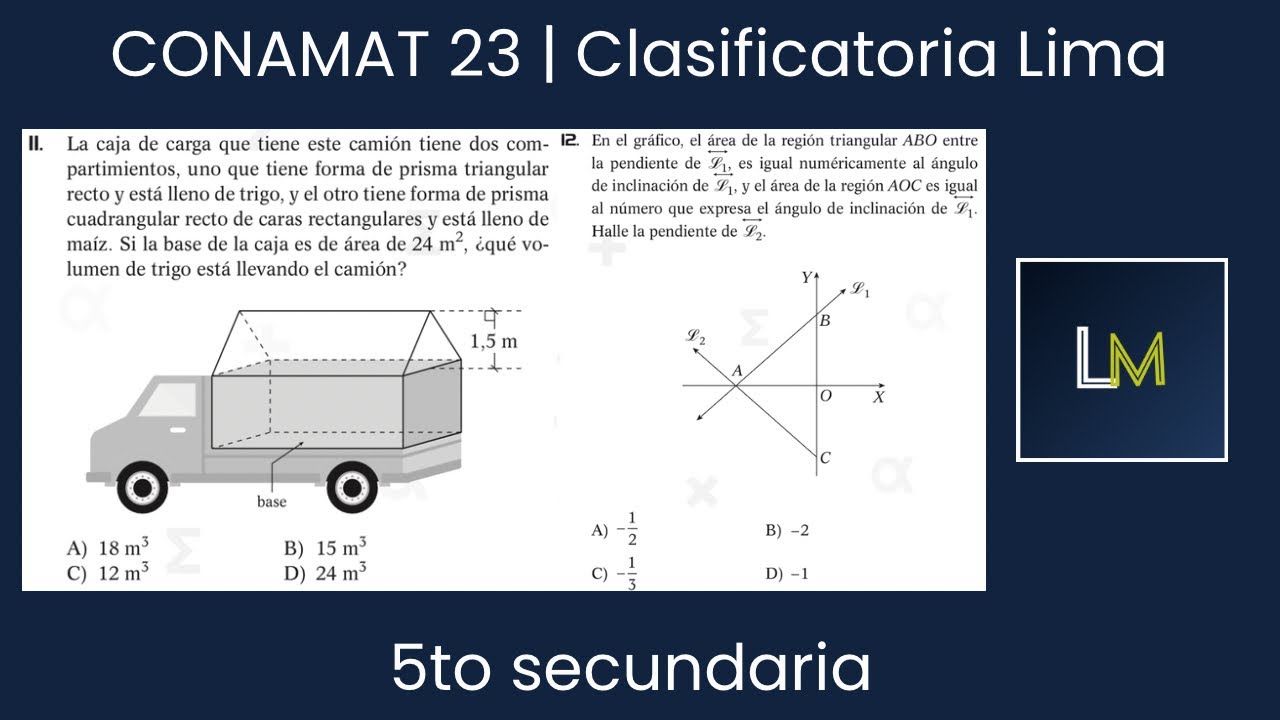 CONAMAT 23 | Clasificatoria Lima | 5to secundaria | Problemas 11 y 12