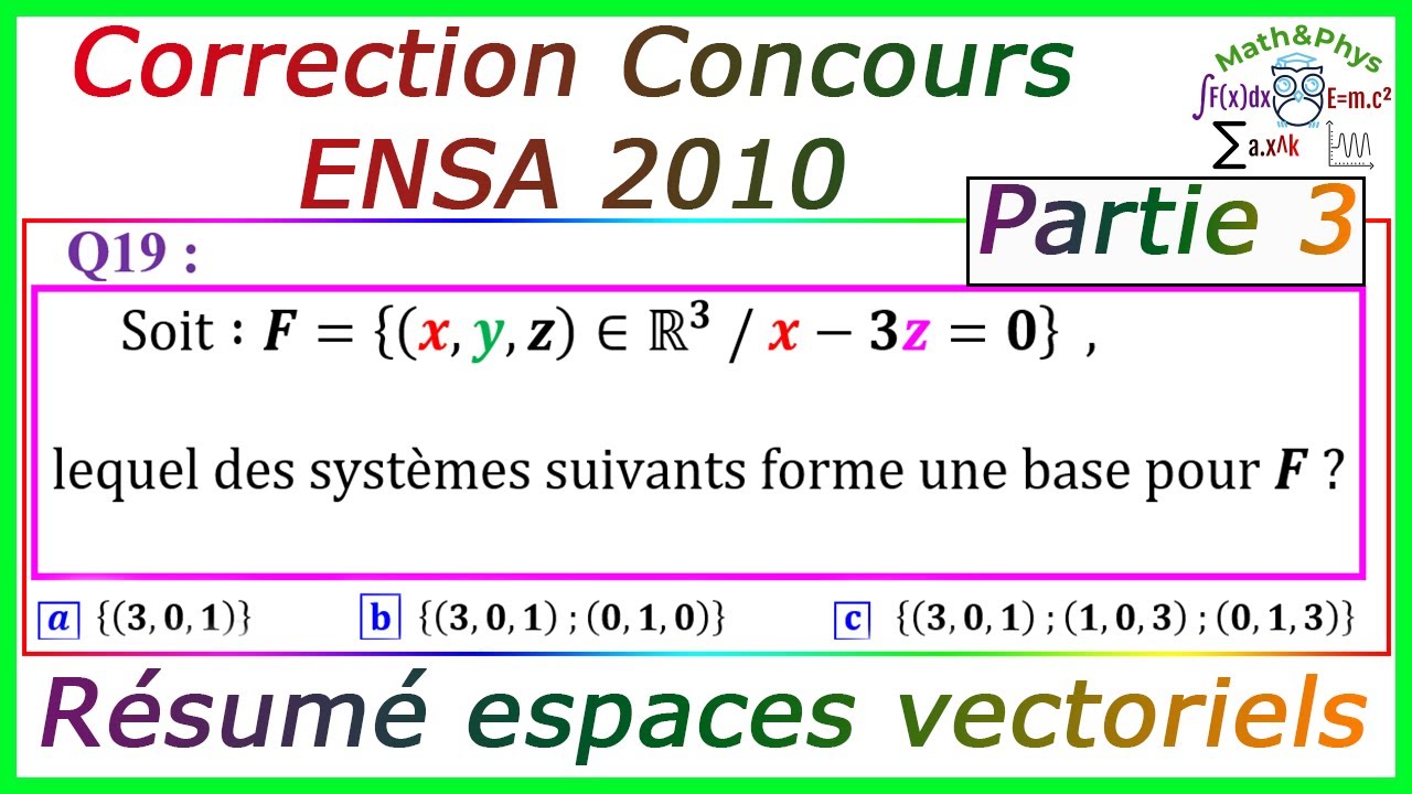 Concours ENSA - Correction Concours ENSA - Concours ENSA 2010 - 3/4