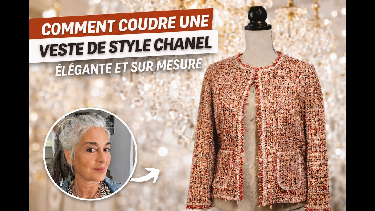 Je couds une veste en tweed d'inspiration Chanel #couture #chanelstyle  #tutocouture