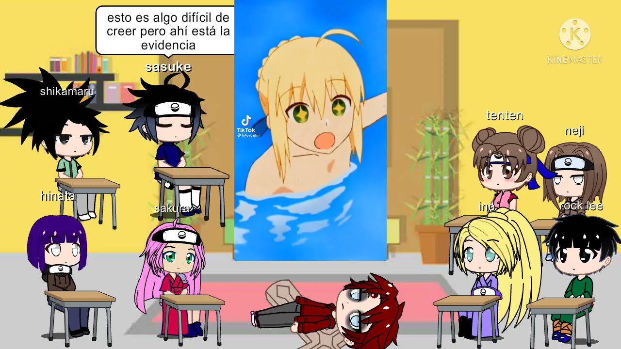 los amigos de Naruto reaccionan a Naruto as Arturia 1/2 original por chepin (idea de sub)