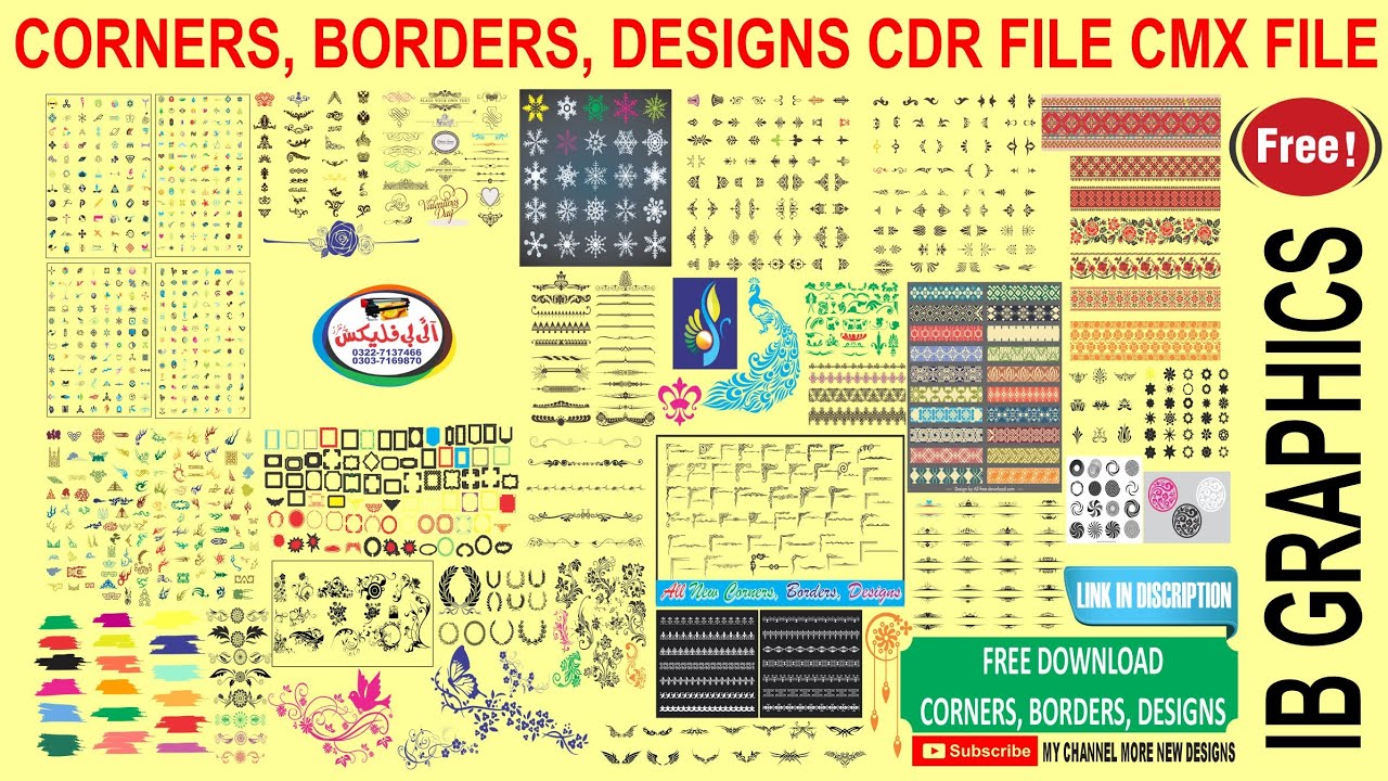 Corners Borders Designs Cdr File CMX File Free |By IB Graphics| IBG23