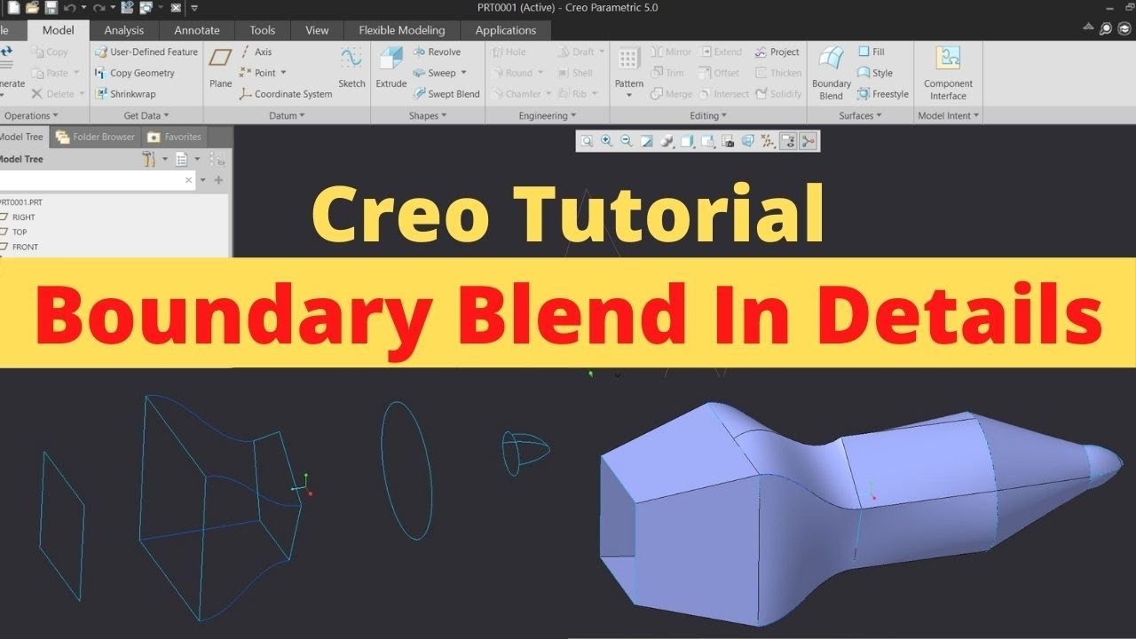 Учебное пособие по Creo | Подробный урок по Boundary Blend | Учебное пособие по Creo для начинающих