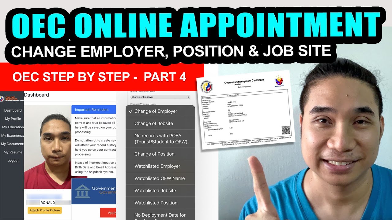 Online Appointment for OEC 2025 | how to get oec online 2025 | PART 4