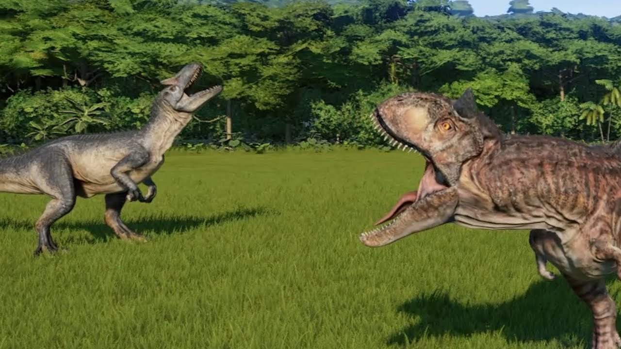 Carnotaurus VS Allosaurus - Jurassic World Evolution