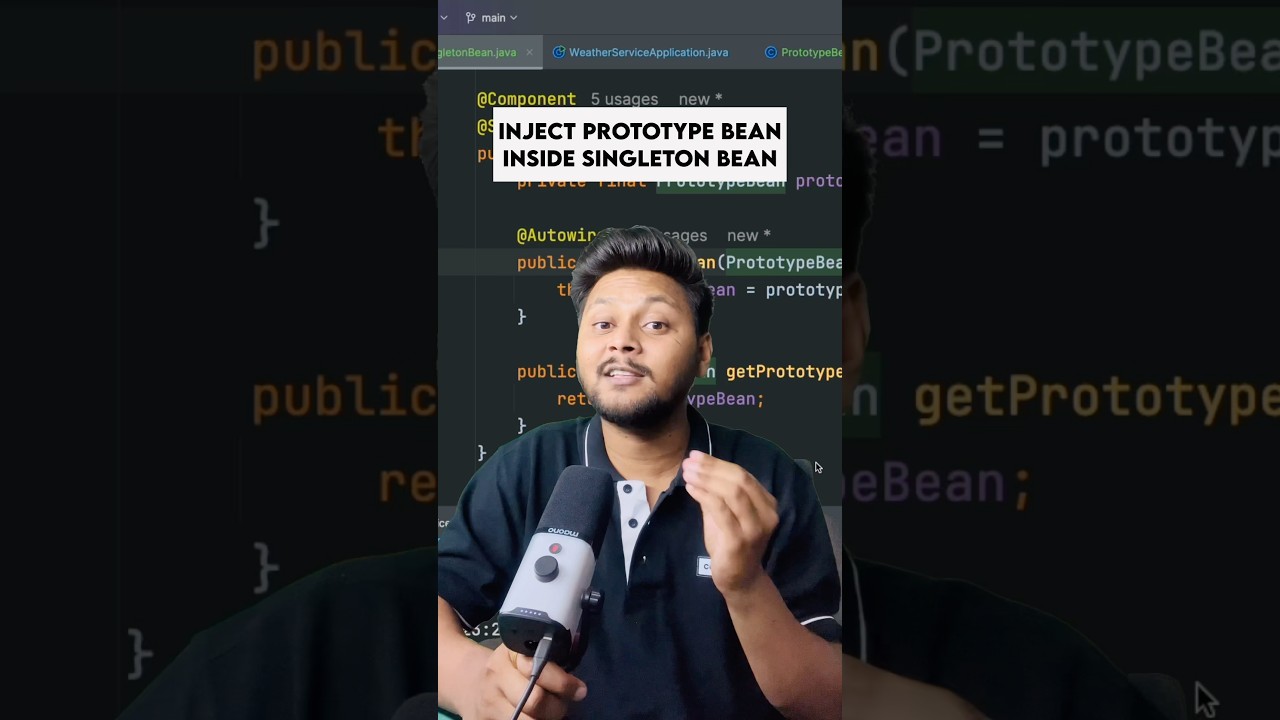 Inject Prototype Bean In Singleton Bean #springplatform #coding #javaframework