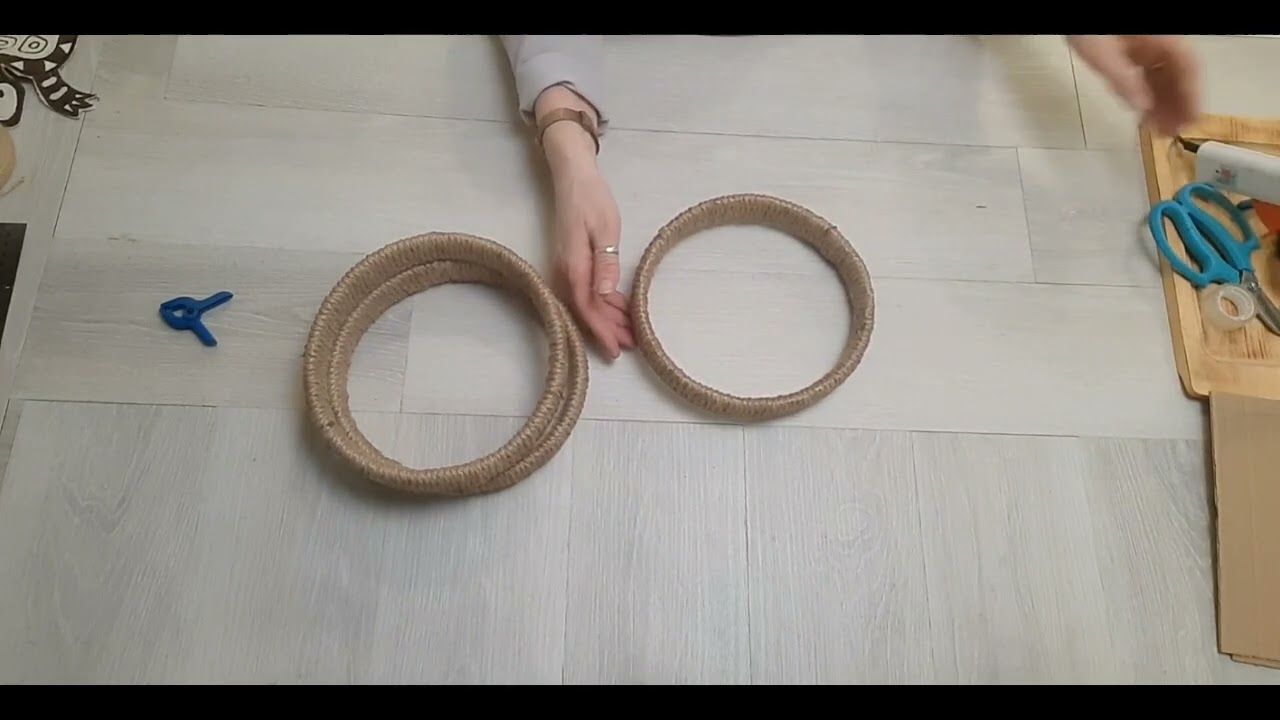 Круглая коробка из джута!!