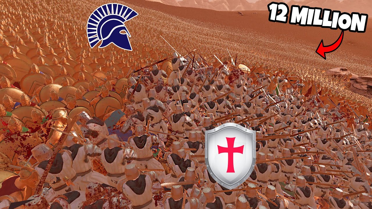 12 Million SPARTANS and CRUSADER KNIGHTS Arena Battle! - Ultimate Epic Battle Simulator 2 UEBS 2