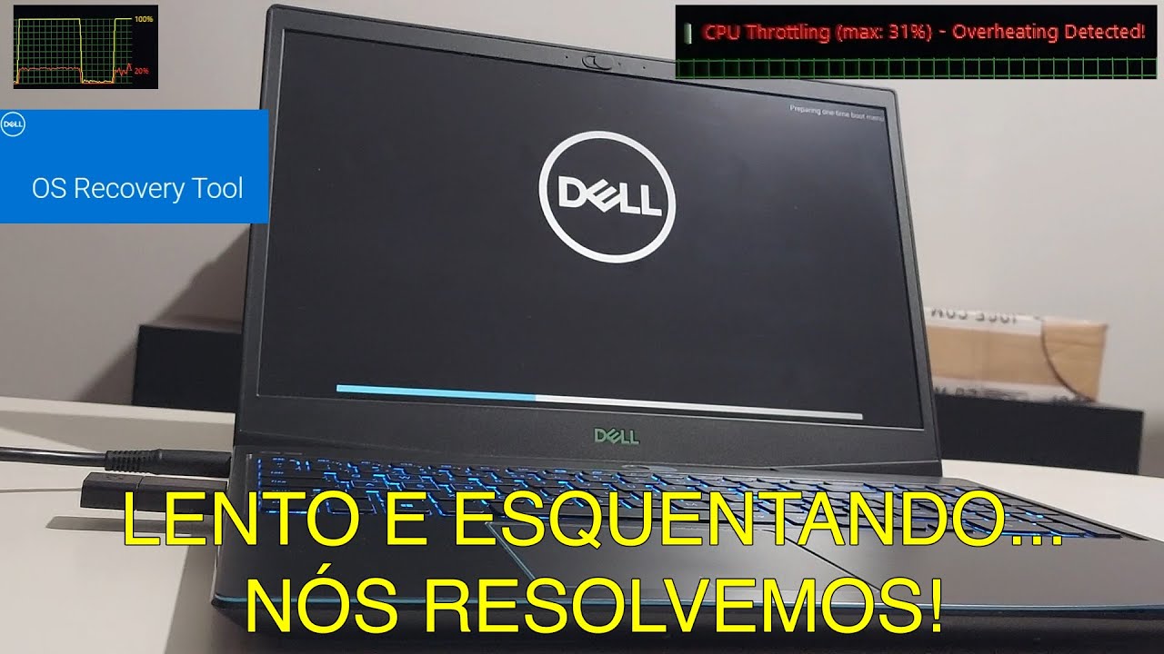 Dell G3 3500 lento e esquentando muito, formatação profissional, pasta térmica e muito mais!