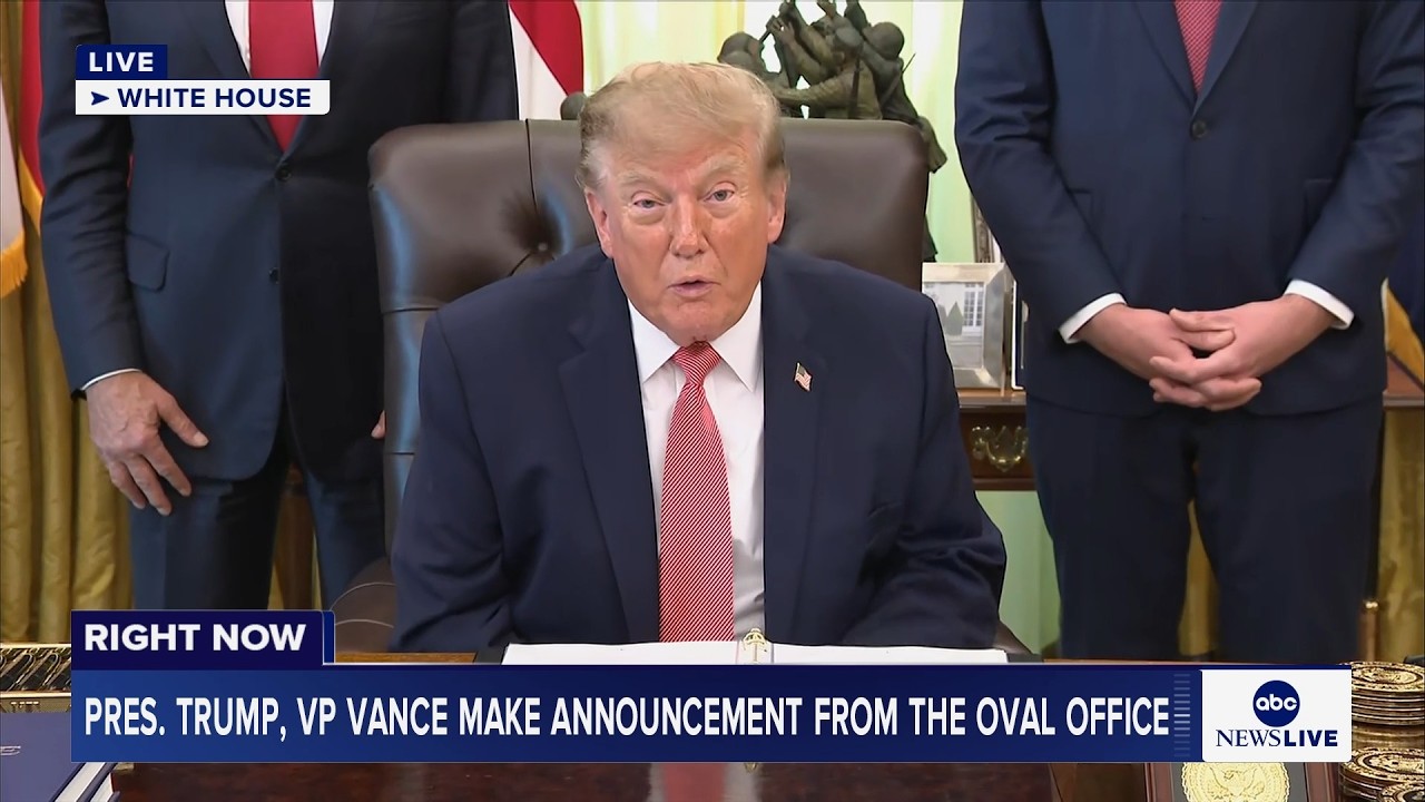 President Trump, Vice President Vance make announcement from the Oval Office